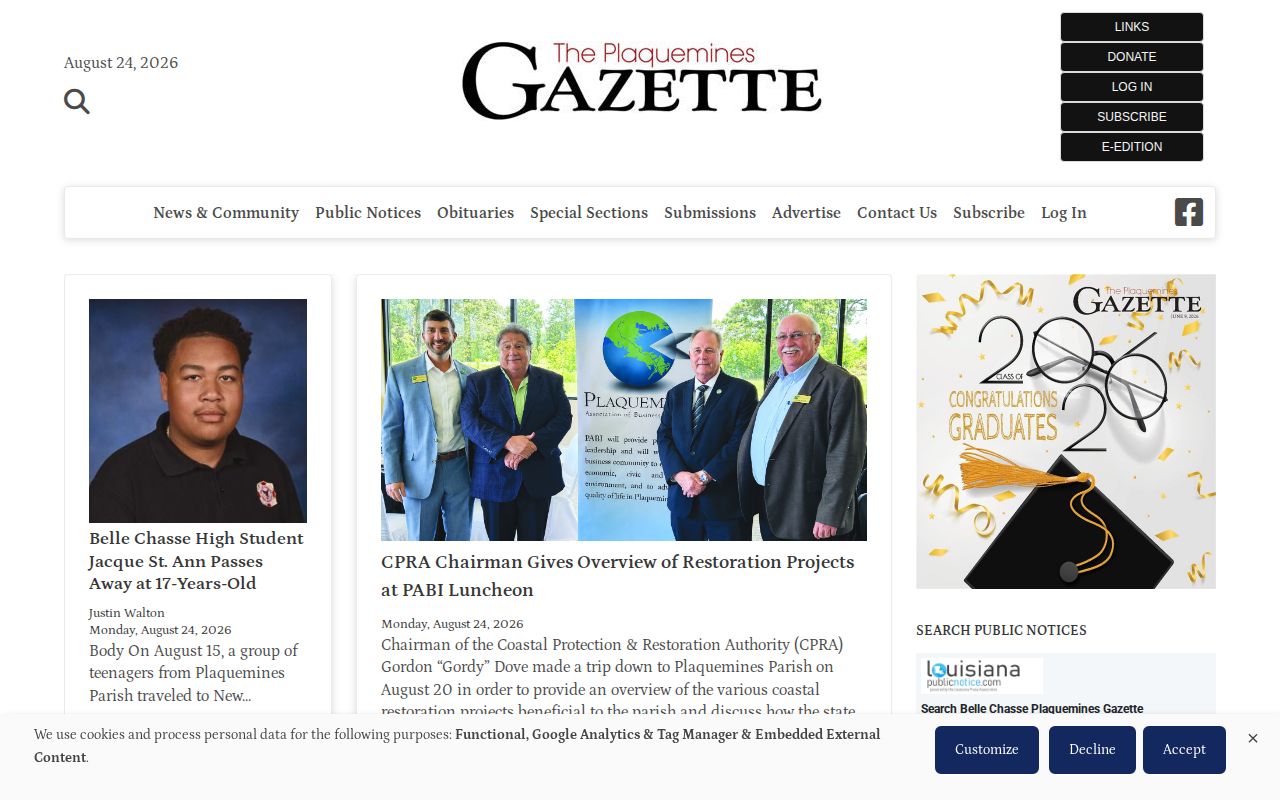 Plaquemines Parish arrest news source at the Plaquemines Gazette